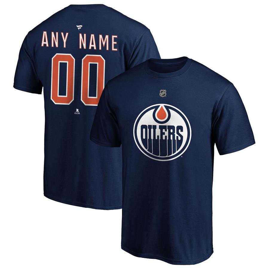 Edmonton Oilers Fanatics Branded Authentic Personalized T-Shirt - Navy