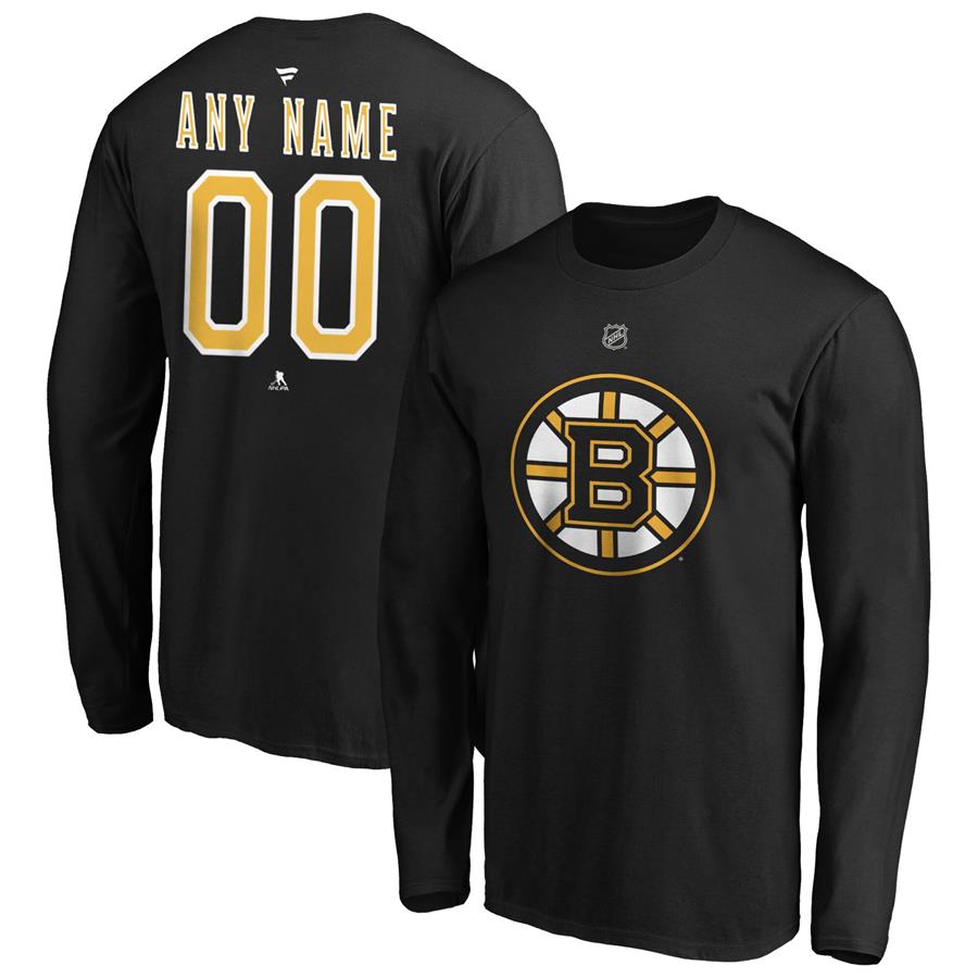 Boston Bruins Fanatics Branded Authentic Personalized Long Sleeve T-Shirt - Black