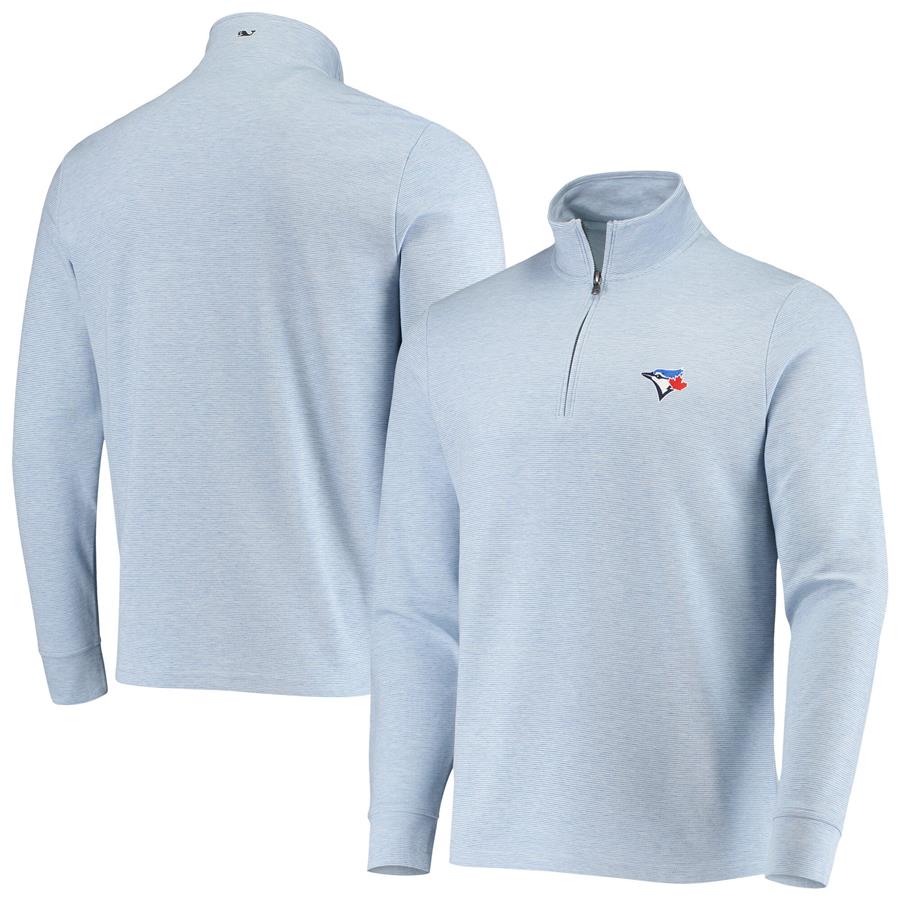 Toronto Blue Jays Vineyard Vines Saltwater Quarter-Zip Jacket - Light Blue