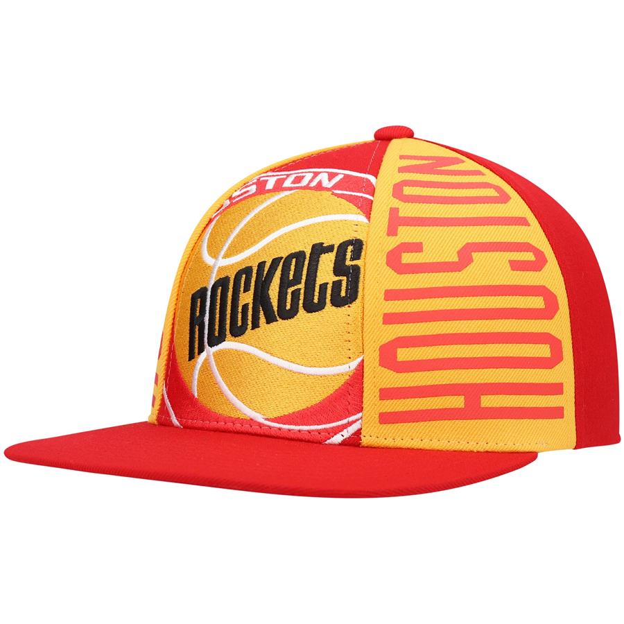Houston Rockets Mitchell & Ness Hardwood Classics Big Face Callout Snapback Hat - Red