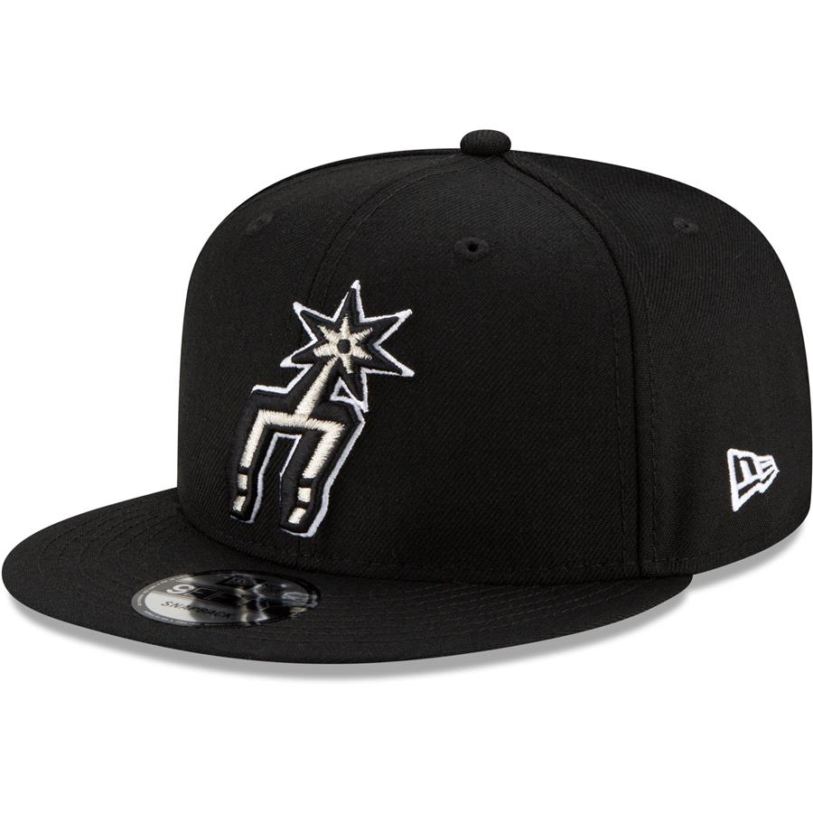 San Antonio Spurs New Era Upside Down Logo 9FIFTY Snapback Hat - Black