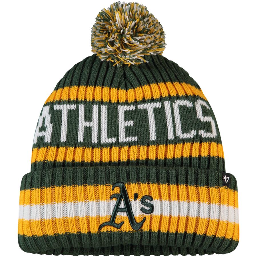 Oakland Athletics '47 Bering Cuffed Knit Hat with Pom - Green