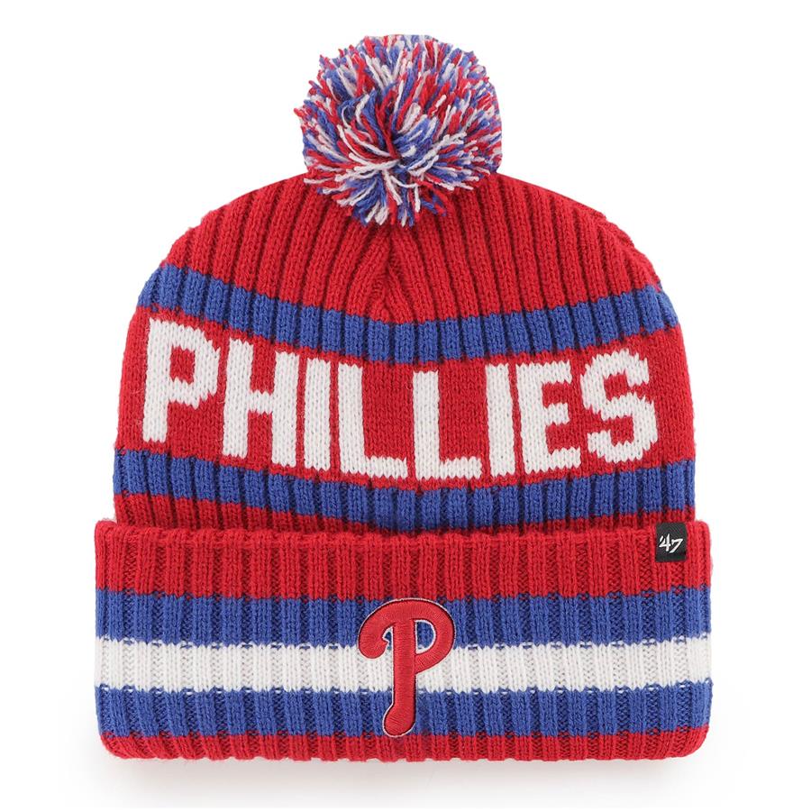 Philadelphia Phillies '47 Bering Cuffed Knit Hat with Pom - Red