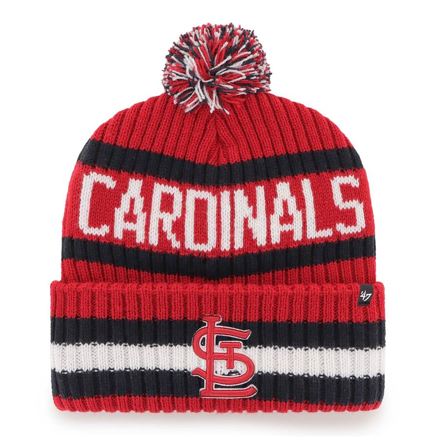 St. Louis Cardinals '47 Bering Cuffed Knit Hat with Pom - Red