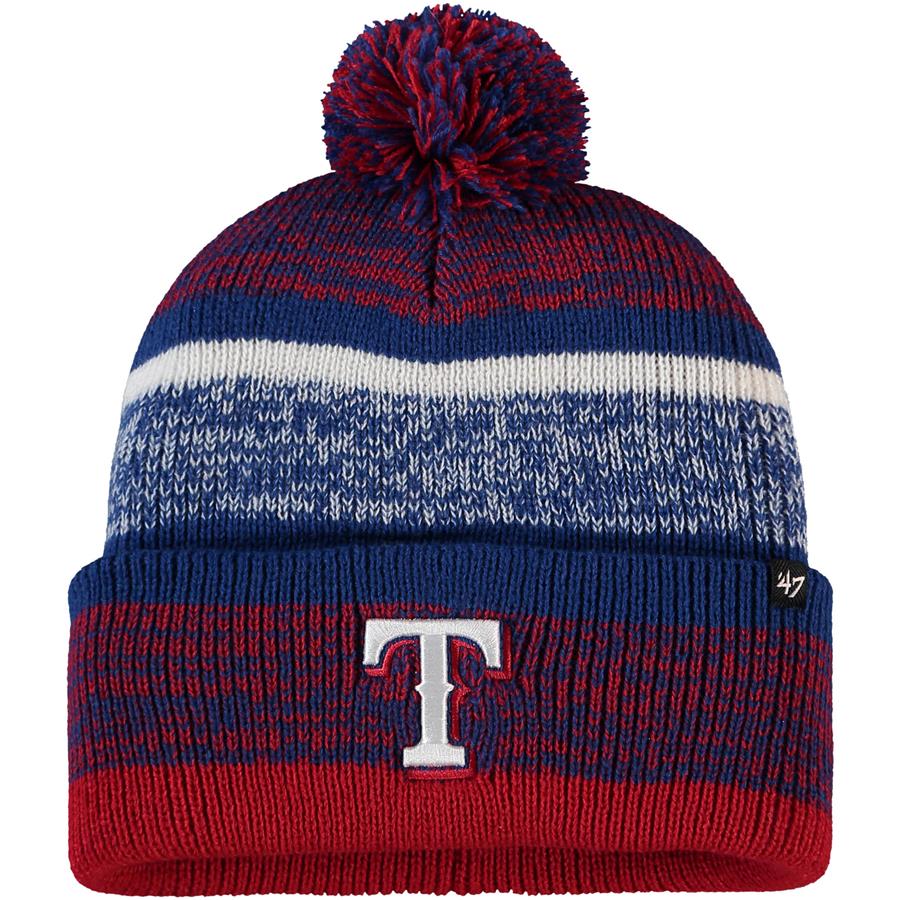 Texas Rangers '47 Northward Cuffed Knit Hat with Pom - Red