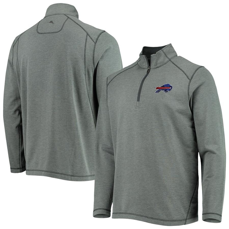Buffalo Bills Tommy Bahama Sport Off Side Half-Zip Tri-Blend Jacket - Black