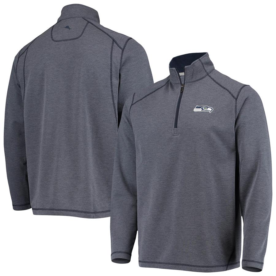 Куртка с короткой молнией Seattle Seahawks Tommy Bahama Sport Off Side Tri-Blend (тёмно-синий)