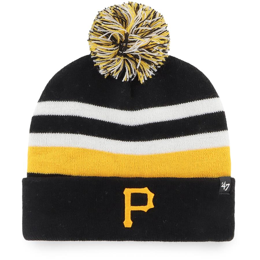 Pittsburgh Pirates '47 State Line Cuffed Knit Hat with Pom - Black