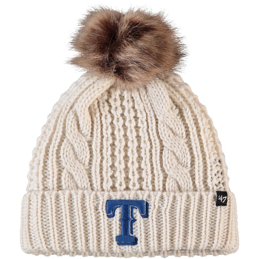 Texas Rangers '47 Women's Meeko Cuffed Knit Hat with Pom - Cream