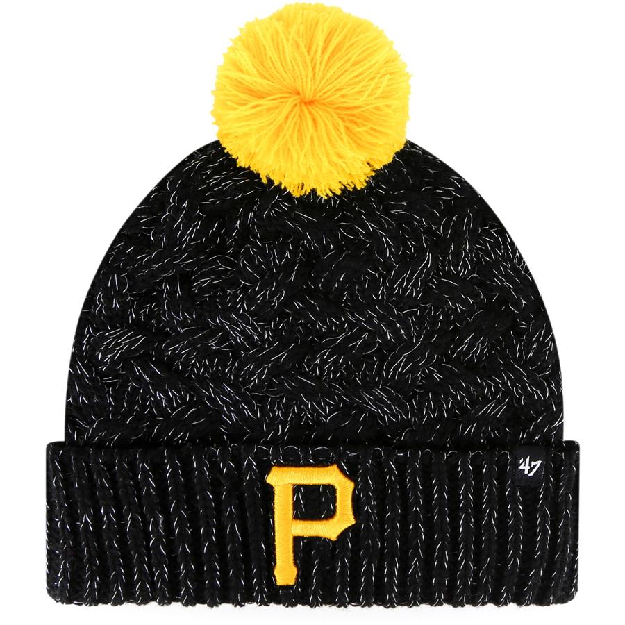 Pittsburgh Pirates '47 Women's Knit Cuffed Hat with Pom - Black