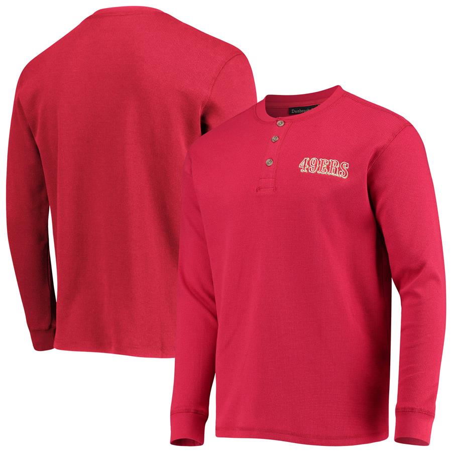 San Francisco 49ers Dunbrooke Logo Maverick Thermal Henley Long Sleeve T-Shirt - Scarlet