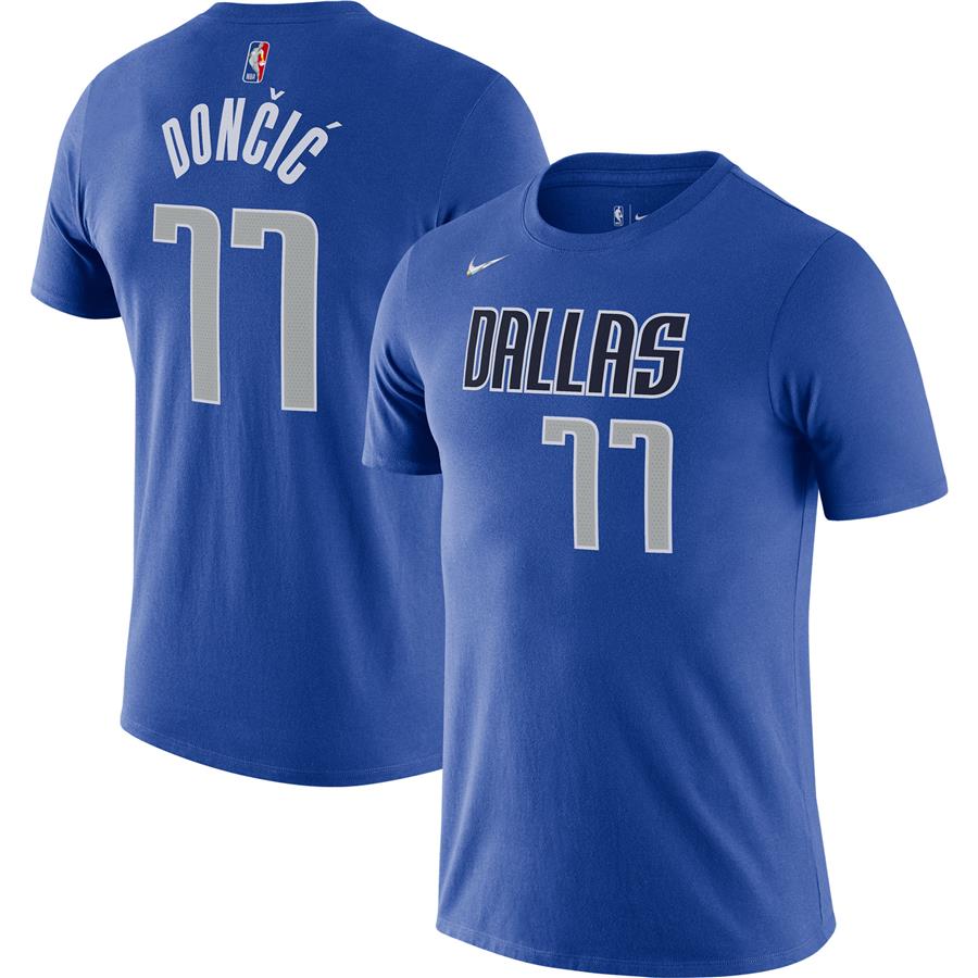Luka Doncic Dallas Mavericks Nike Diamond Icon Name & Number T-Shirt - Blue