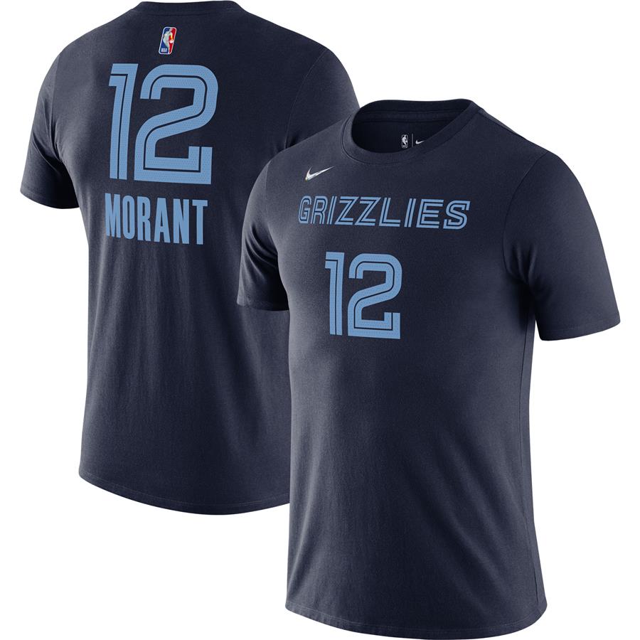 Ja Morant Memphis Grizzlies Nike Diamond Icon Name & Number T-Shirt - Navy