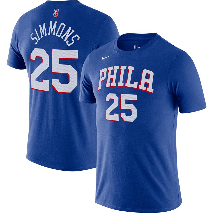 Ben Simmons Philadelphia 76ers Nike Diamond Icon Name & Number T-Shirt - Royal