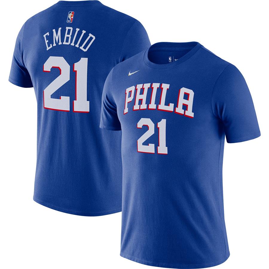 Joel Embiid Philadelphia 76ers Nike Diamond Icon Name & Number T-Shirt - Royal