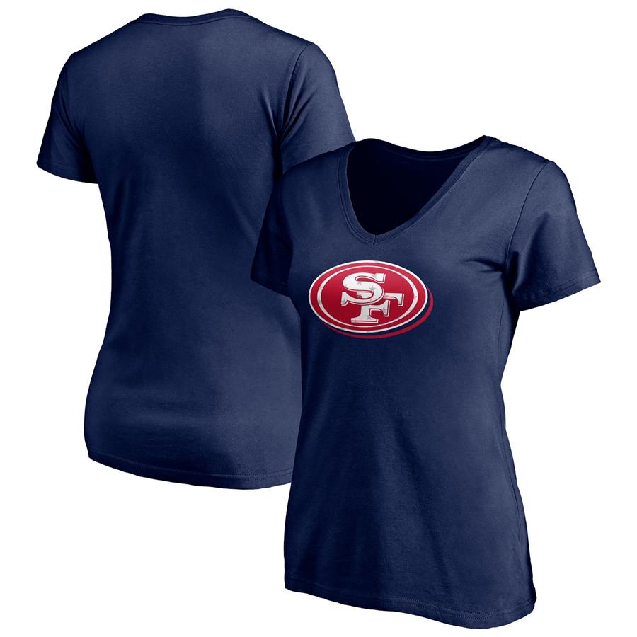San Francisco 49ers Fanatics Branded Women's Red White and Team V-Neck T-Shirt - Navy