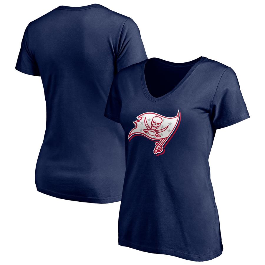 Tampa Bay Buccaneers Fanatics Branded Women's Red White and Team V-Neck T-Shirt - Navy