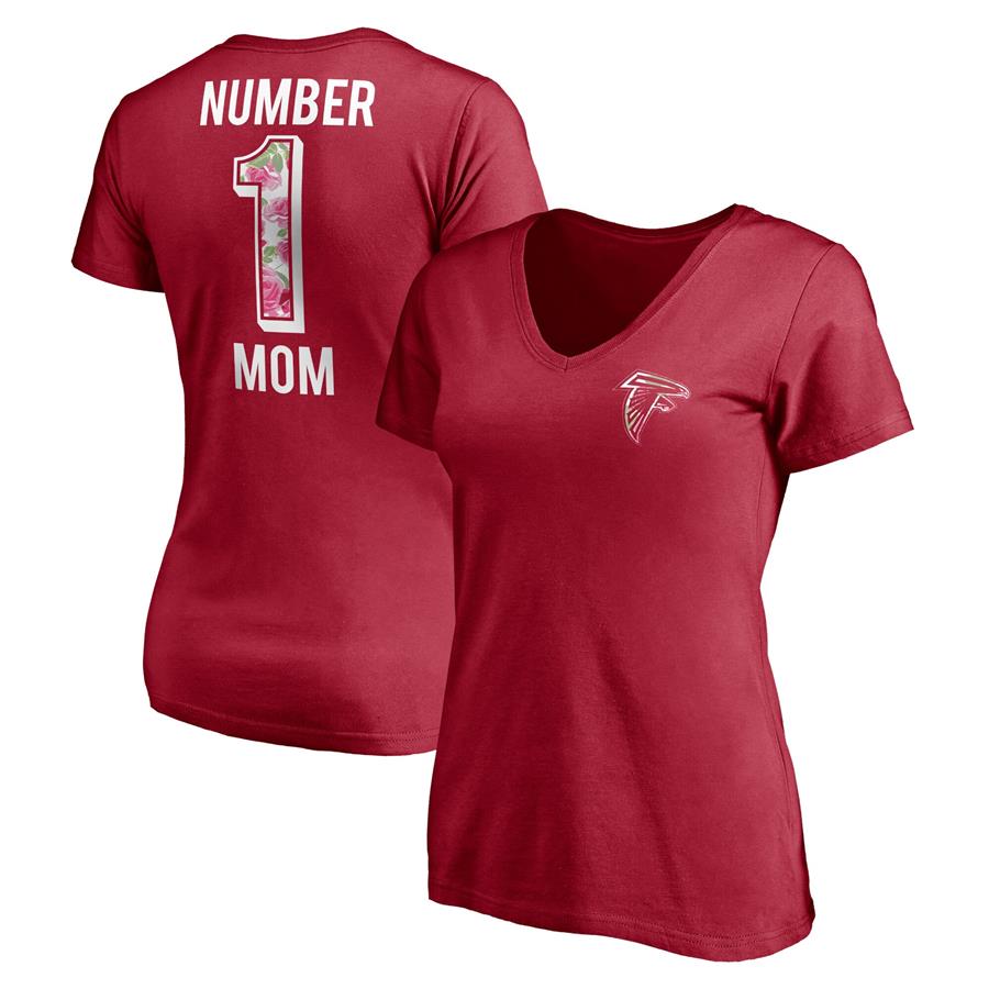 Atlanta Falcons Fanatics Branded Women's Mother's Day Logo V-Neck T-Shirt - Cardinal