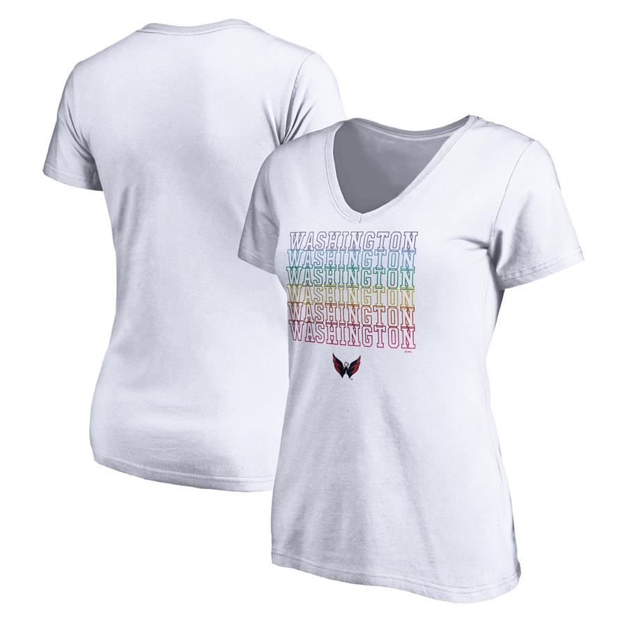 Washington Capitals Fanatics Branded Women's City Pride V-Neck T-Shirt - White