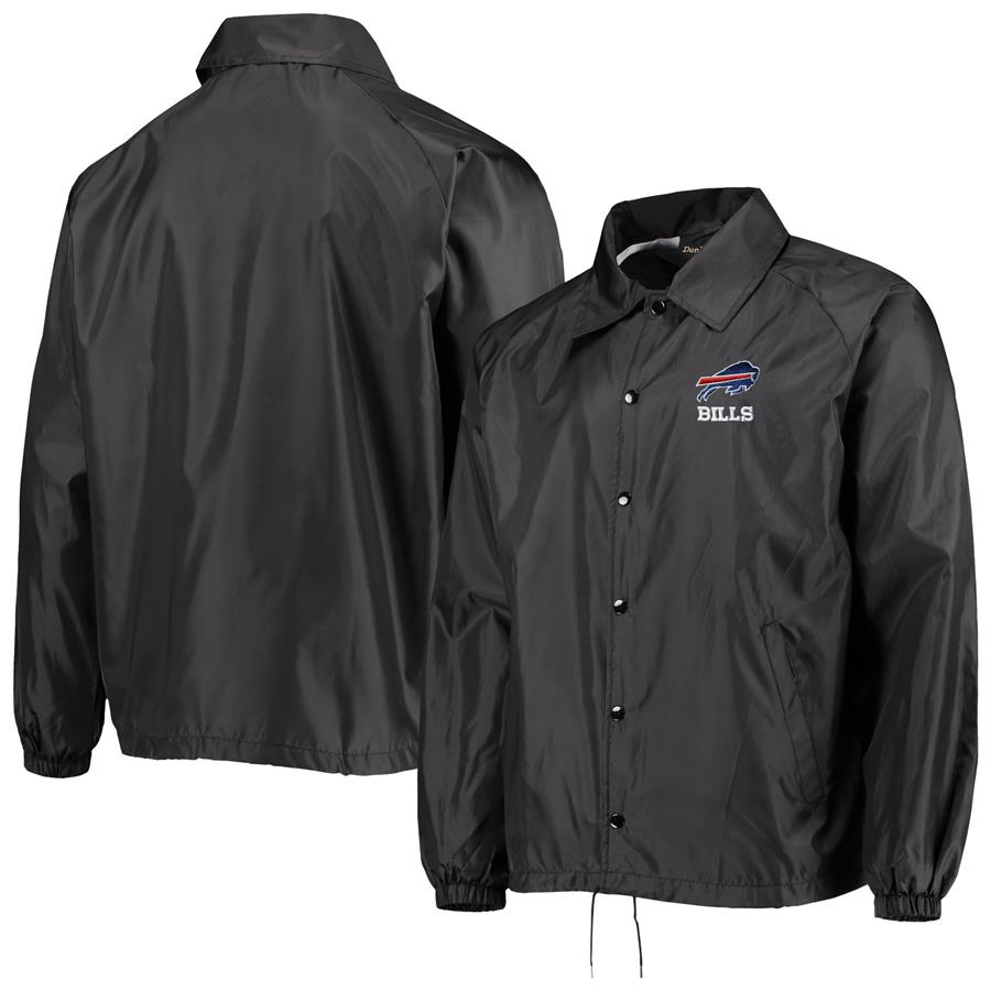 Buffalo Bills Dunbrooke Coaches Classic Raglan Full-Snap Windbreaker Jacket - Black