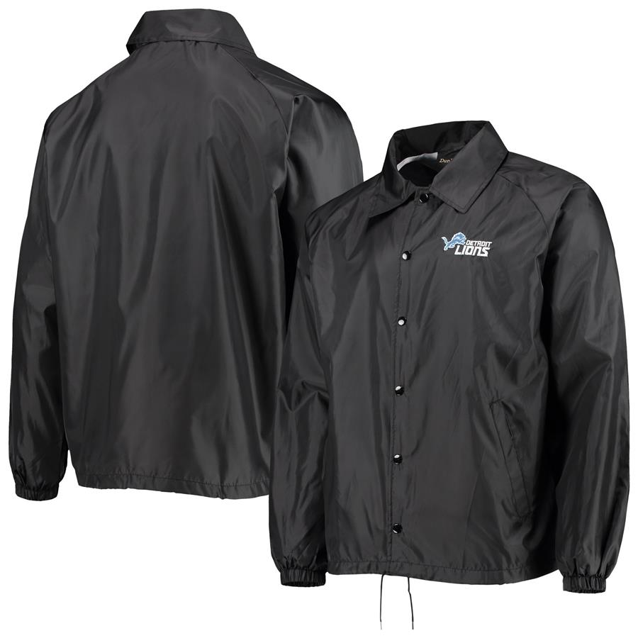 Ветровка Detroit Lions Dunbrooke Coaches Classic Raglan Full-Snap (чёрный)