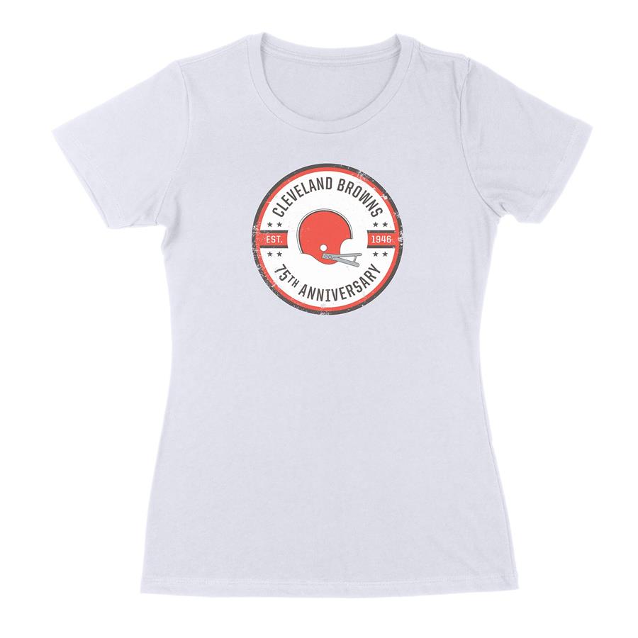 Cleveland Browns Women's 75th Anniversary Logo T-Shirt - White