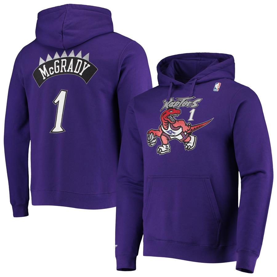 Tracy McGrady Toronto Raptors Mitchell & Ness Hardwood Classics Name & Number Pullover Hoodie - Purple