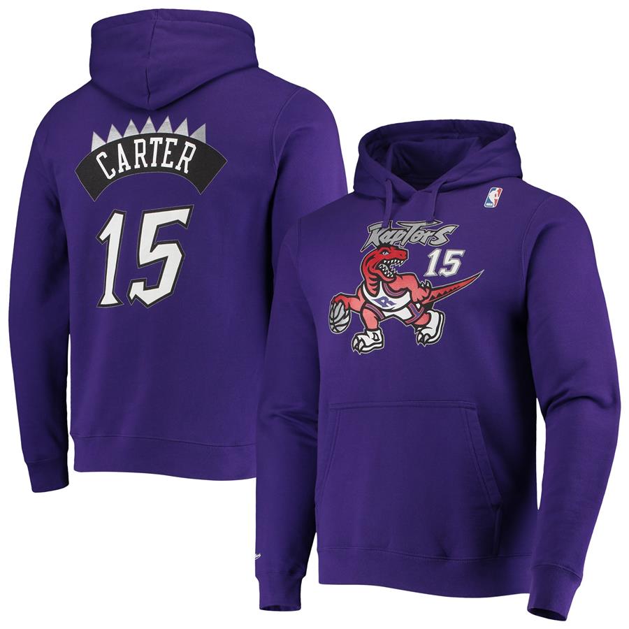 Vince Carter Toronto Raptors Mitchell & Ness Hardwood Classics Name & Number Pullover Hoodie - Purple