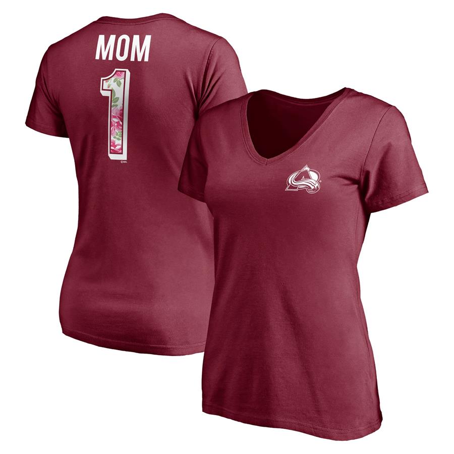 Colorado Avalanche Fanatics Branded Women's Mother's Day V-Neck T-Shirt - Garnet