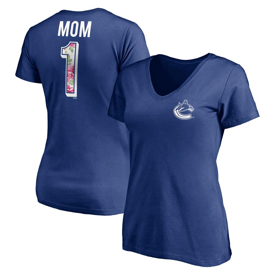 Vancouver Canucks Fanatics Branded Women's Mother's Day V-Neck T-Shirt - Royal