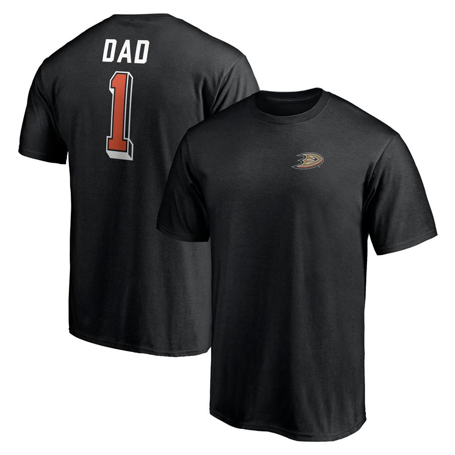 Anaheim Ducks Fanatics Branded Number One Dad Logo T-Shirt - Black