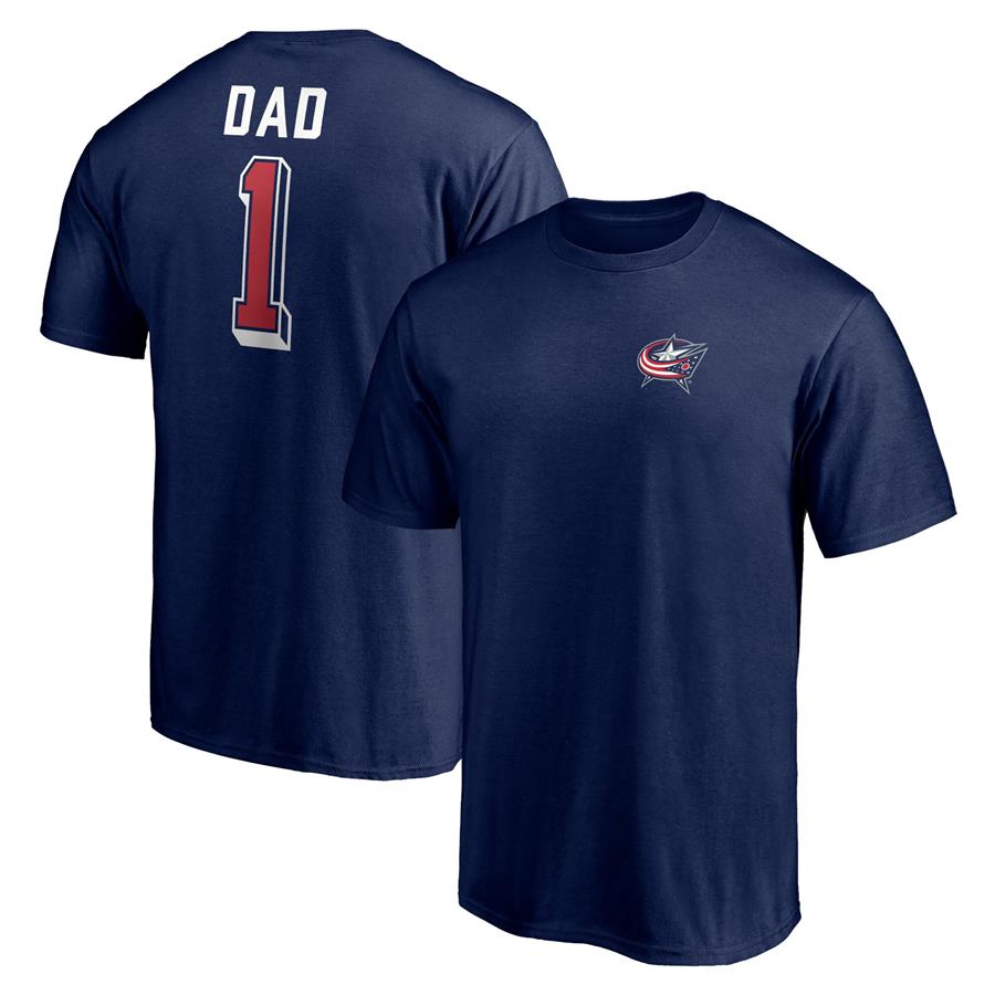 Columbus Blue Jackets Fanatics Branded Number One Dad Logo T-Shirt - Navy