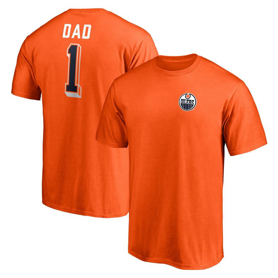 Edmonton Oilers Fanatics Branded Number One Dad Logo T-Shirt - Orange