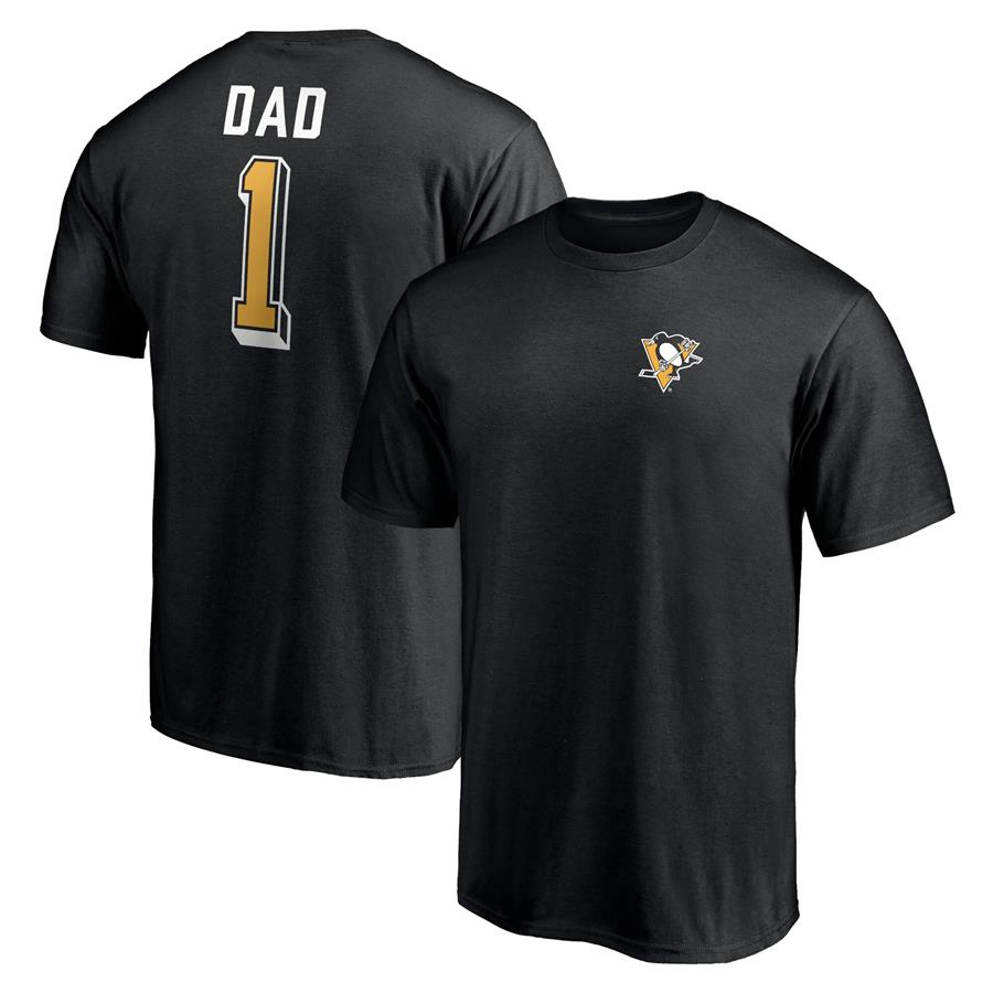 Pittsburgh Penguins Fanatics Branded Number One Dad Logo T-Shirt - Black