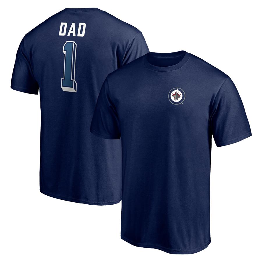 Winnipeg Jets Fanatics Branded Number One Dad Logo T-Shirt - Navy