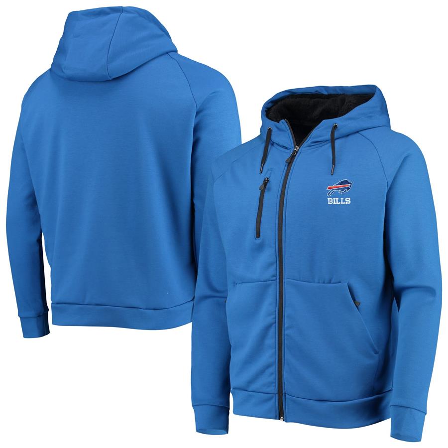 Buffalo Bills Dunbrooke Shag Tri-Blend Full-Zip Raglan Hoodie - Royal
