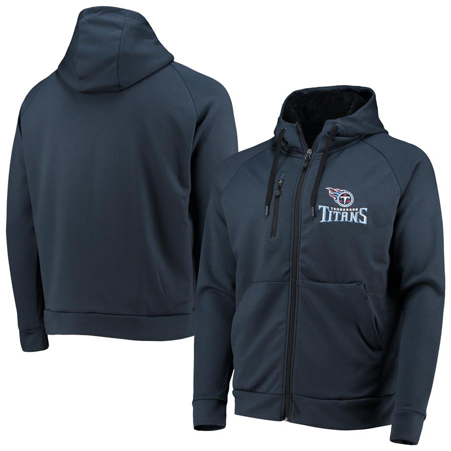 Tennessee Titans Dunbrooke Shag Tri-Blend Full-Zip Raglan Hoodie - Navy