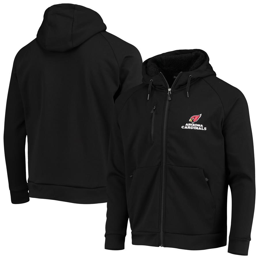 Arizona Cardinals Dunbrooke Shag Tri-Blend Full-Zip Raglan Hoodie - Black