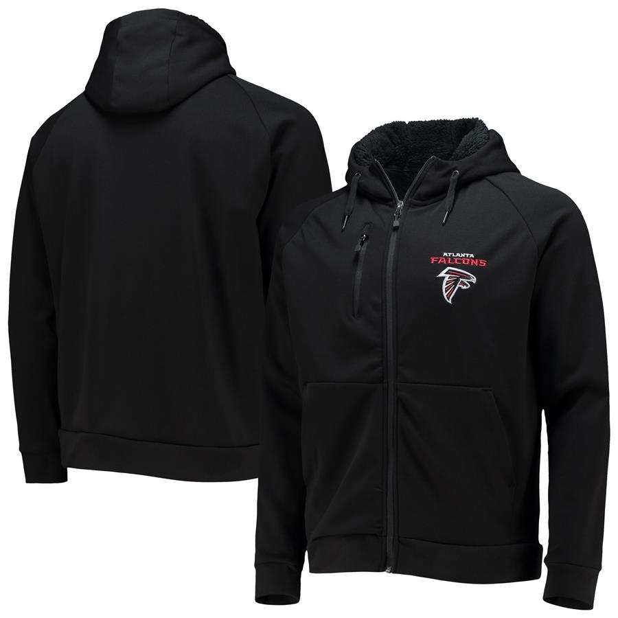 Atlanta Falcons Dunbrooke Shag Tri-Blend Full-Zip Raglan Hoodie - Black