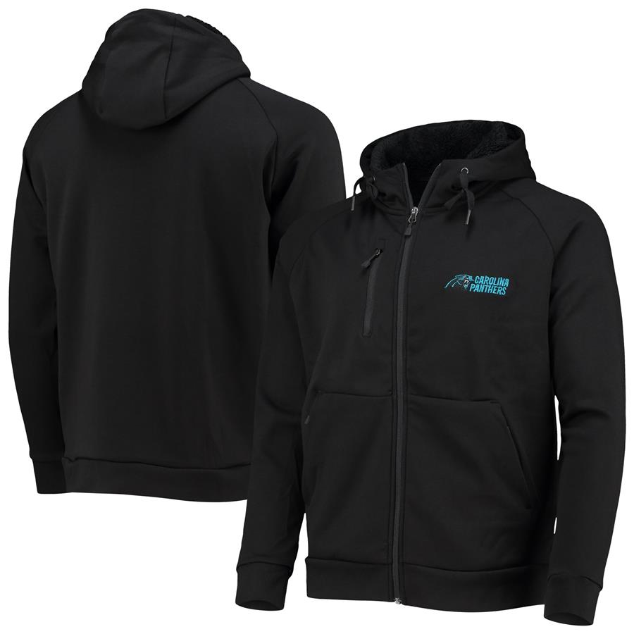 Carolina Panthers Dunbrooke Shag Tri-Blend Full-Zip Raglan Hoodie - Black