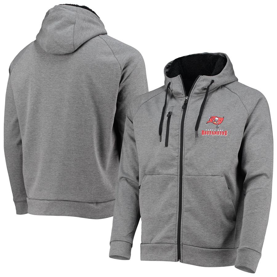 Tampa Bay Buccaneers Dunbrooke Shag Tri-Blend Full-Zip Raglan Hoodie - Charcoal