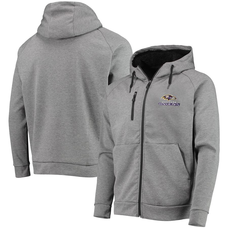 Baltimore Ravens Dunbrooke Shag Tri-Blend Full-Zip Raglan Hoodie - Heathered Charcoal