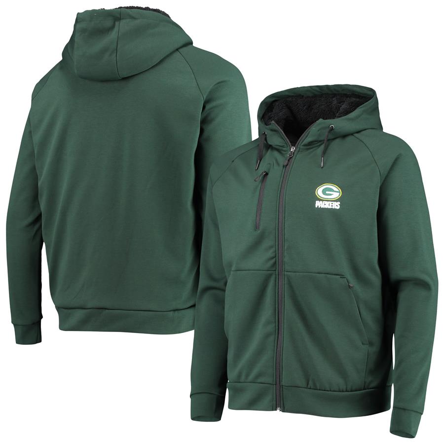 Green Bay Packers Dunbrooke Shag Tri-Blend Full-Zip Raglan Hoodie - Green