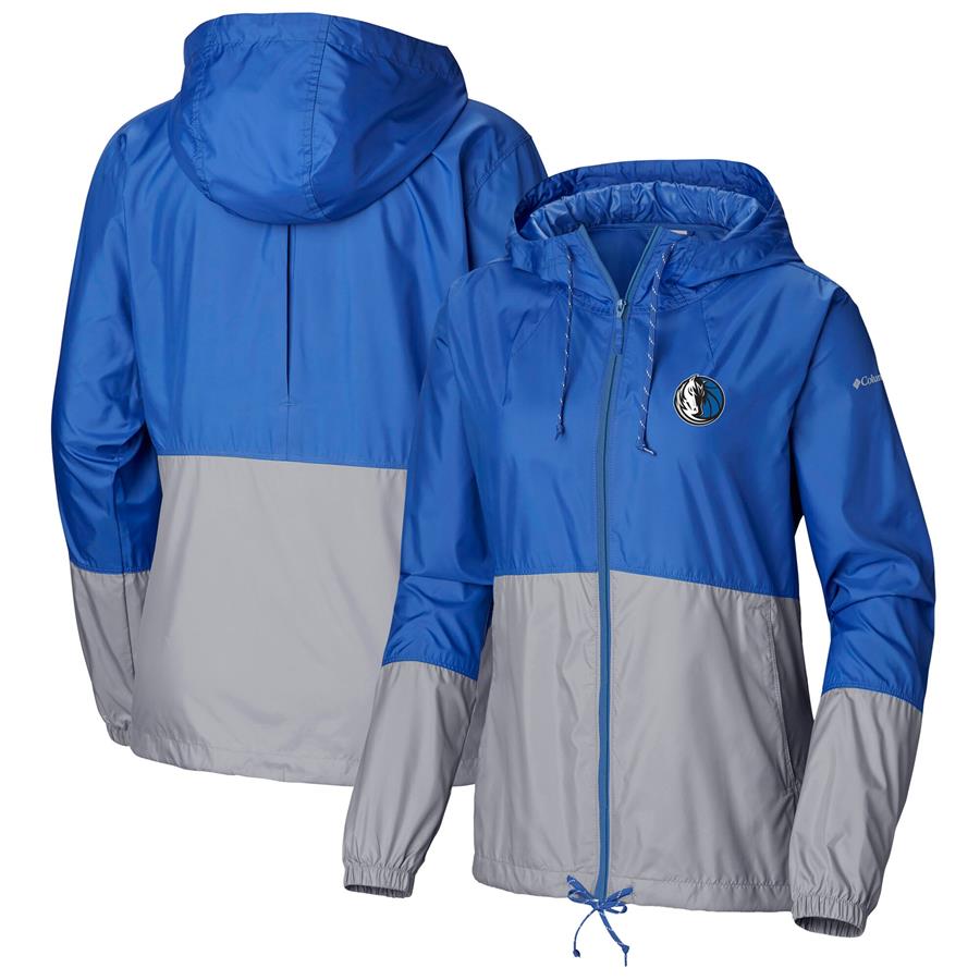 Dallas Mavericks Columbia Women's Flashback Full-Zip Windbreaker Jacket - Blue
