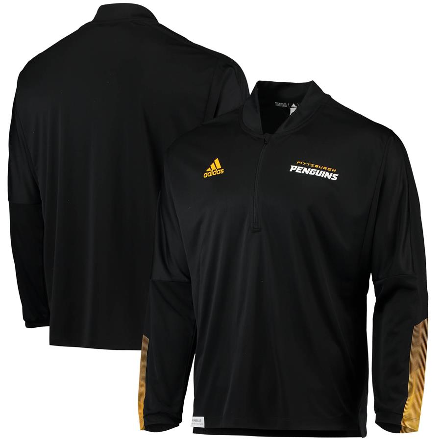 Pittsburgh Penguins adidas Primeblue Quarter-Zip Jacket - Black