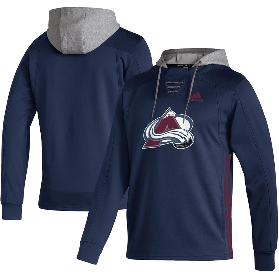 Colorado Avalanche adidas Skate Lace AEROREADY Pullover Hoodie - Navy