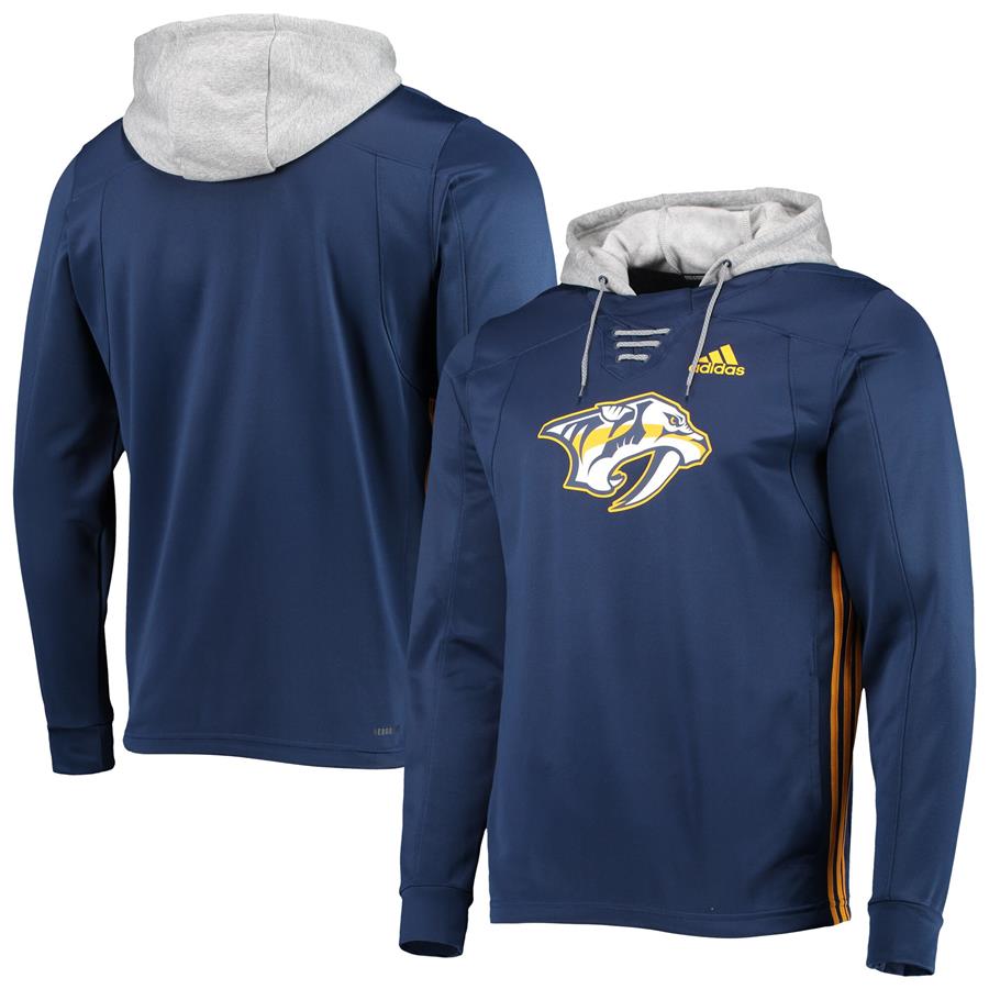 Nashville Predators adidas Skate Lace AEROREADY Pullover Hoodie - Navy