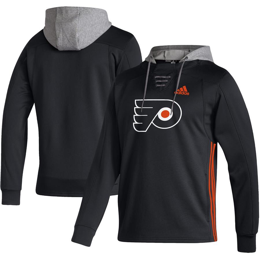 Philadelphia Flyers adidas Skate Lace AEROREADY Pullover Hoodie - Black
