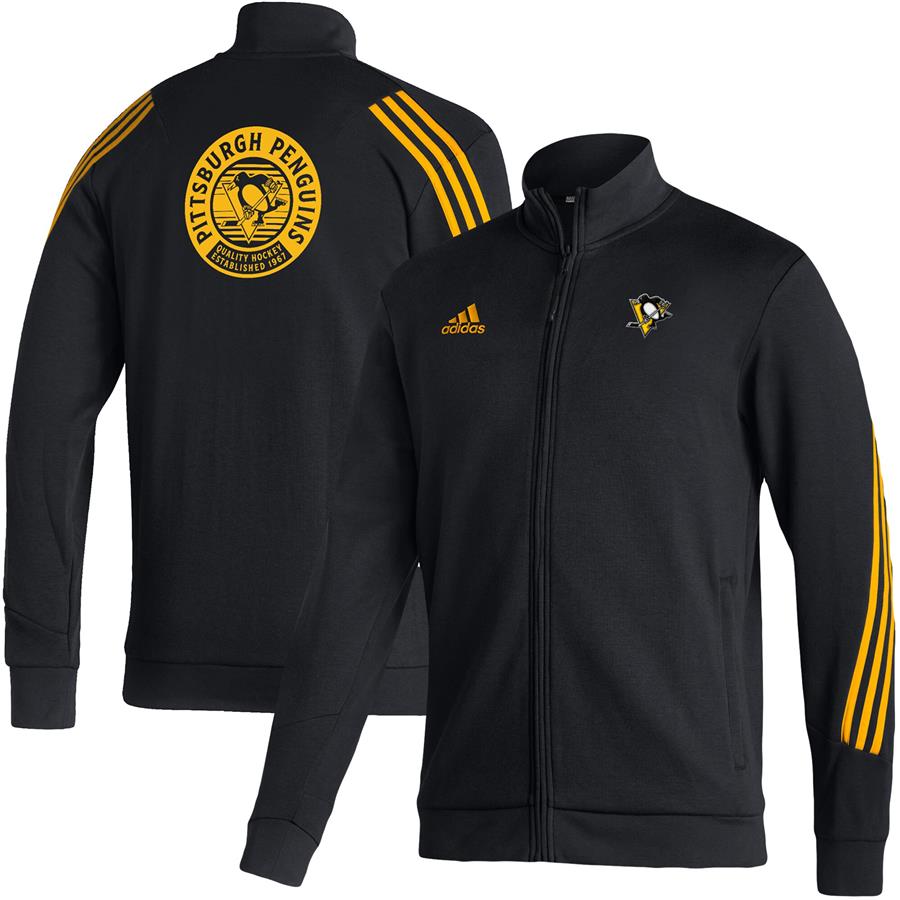 Pittsburgh Penguins adidas Full-Zip Track Jacket - Black