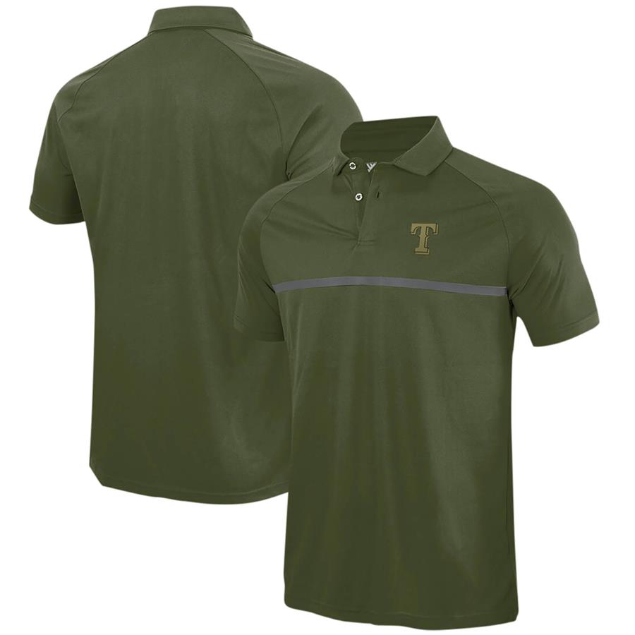 Texas Rangers Levelwear Sector Raglan Polo - Olive